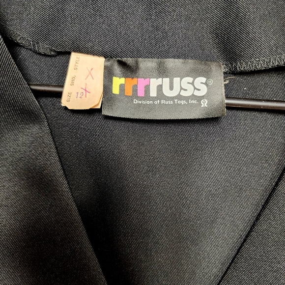 Vintage Russ Buttoned Black Academia Grunge Womens M Vest ♥️ - Picture 3 of 7